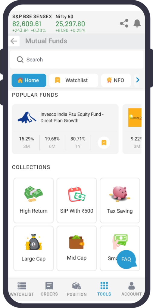 Mutual fund Platform via app