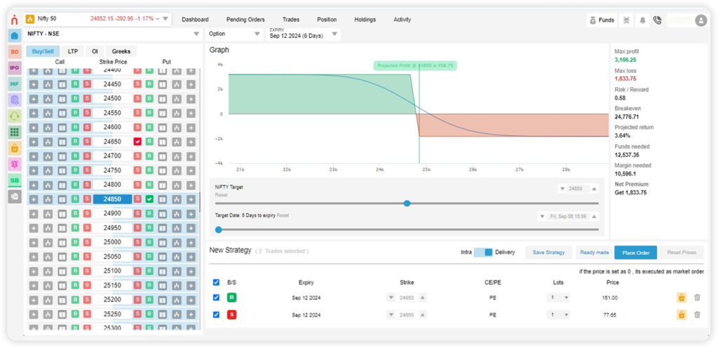 Bear put spread via web- navia