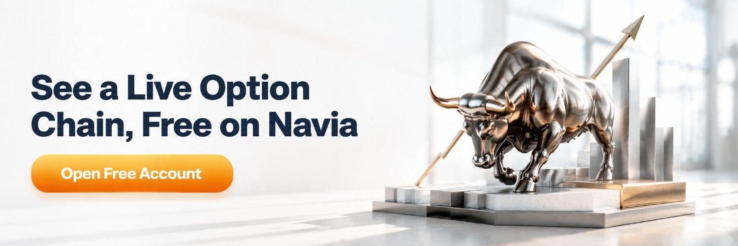 Study a live option chain with Insta Options on the Navia All in One App