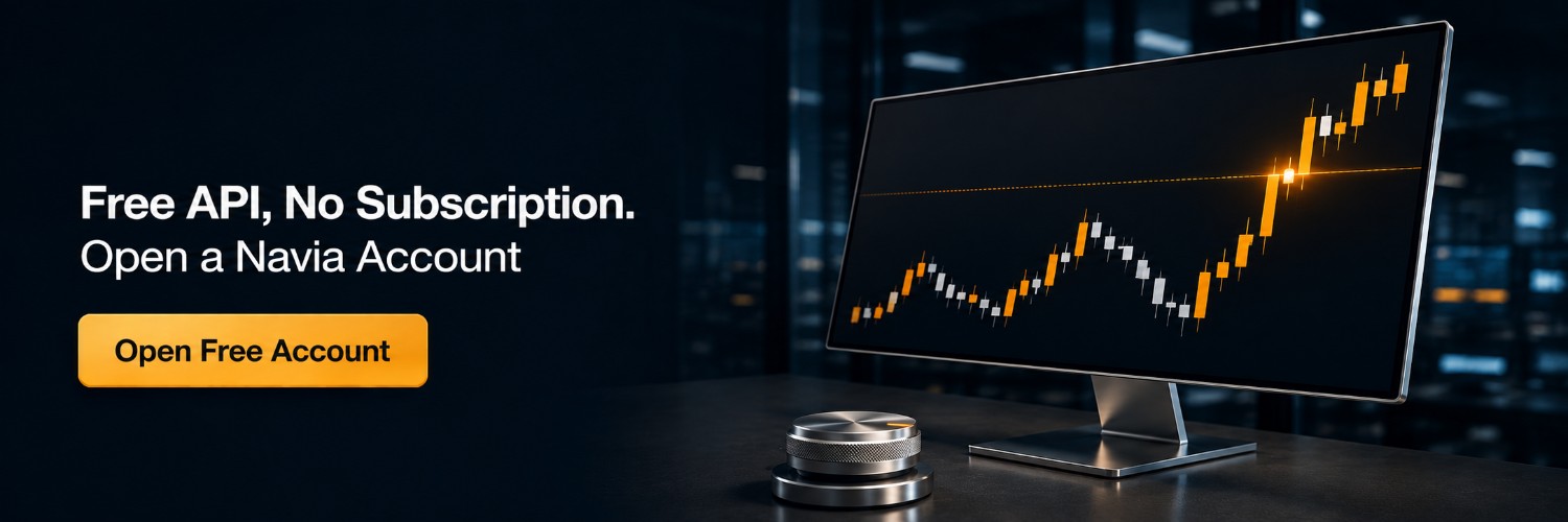 Run your strategy at zero brokerage with a free Navia account